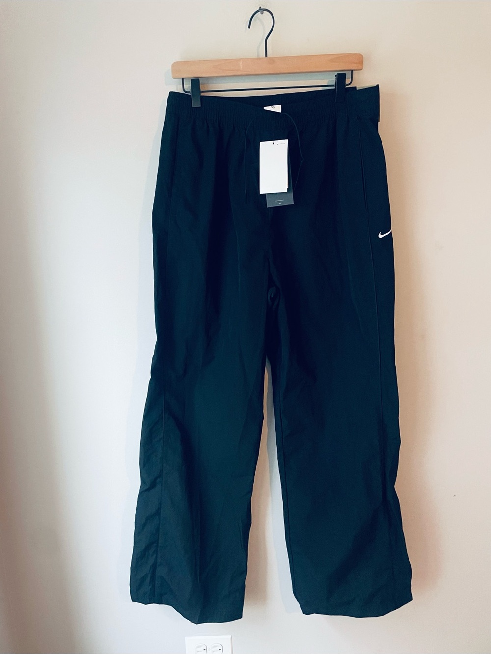 Nike Black Athletic Track Pants with Swoosh NWT